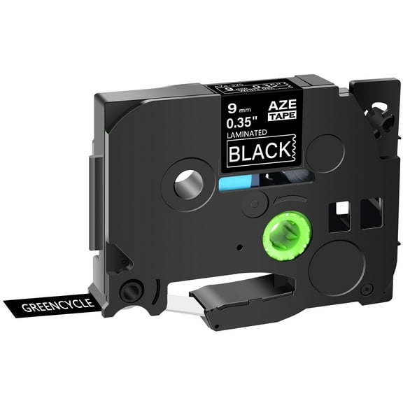 GREENCYCLE 1PK Compatible for Brother P-touch White on Black 9mm 8m TZ TZe TZe-325 TZ-325 TZe325 TZ325 Laminated Label Tape