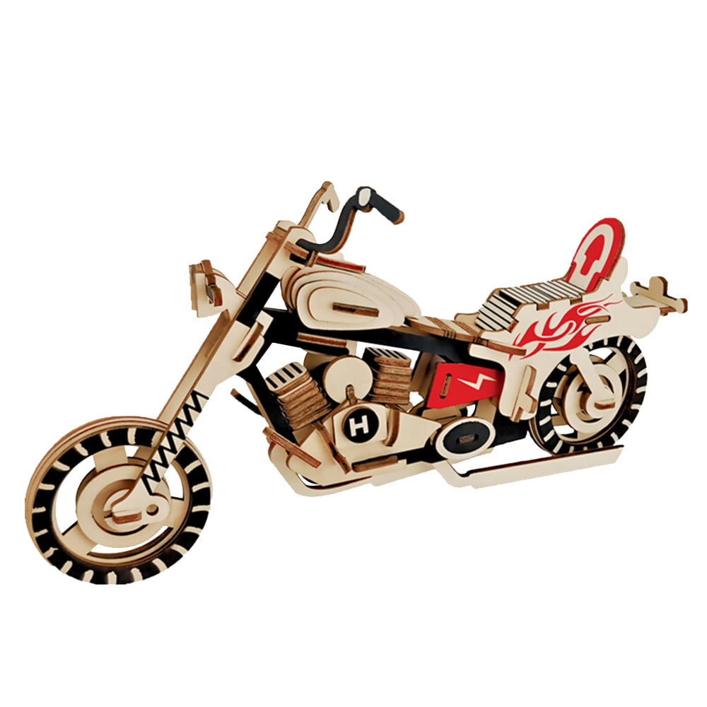Laser Cut Wooden WW2 Motorcycle and Sidecar 3D Model/Puzzle Kit 