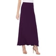 thumbnail image 3 of Women's Maxi Length High Waist Foldable Waistband Solid Skirt, 3 of 7