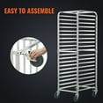 thumbnail image 2 of KFFKFF 20-Tier Commercial Bun Pan Rack Kitchen Aluminum Baking Racks Brake on Wheel 26"L x 20.4"W x 70"H, 2 of 8