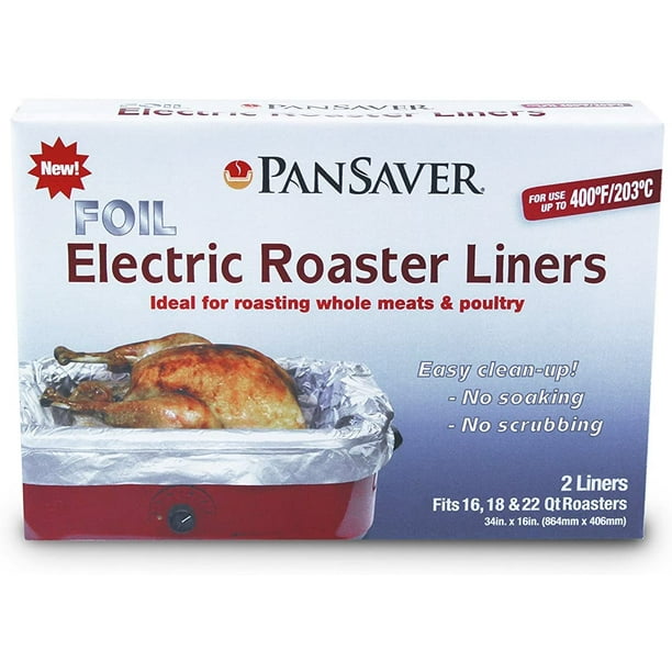 PanSaver 45950 Foil Electric Roaster Liner Pack of 4 Fits 1622 Qt