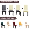 thumbnail image 6 of Unique Bargains Jacquard Stretch Removable Dining Room Chair Covers Beige 6, 6 of 8