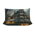 thumbnail image 4 of Halloween Haunted House Scary Pumpkin Quilt Cover Set Fashionable Printed Bedding Covers with Pillowcase Home Textiles, Full (79"x91"), 4 of 5