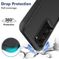 thumbnail image 3 of for Samsung Galaxy S23 Heavy Duty Case,Stylish 2 in 1 Military Grade Armor PC+TPU Silicone Hybrid Rugged Shockproof Glossy Grip Edge Protective Anti-Scratch Back Phone Cover,Black, 3 of 5