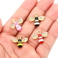 thumbnail image 3 of Uxcell 40 Pcs Bees Charm Bees Bracelet Charm Pendants Enamel Resin Rhinestone Black Yellow, 3 of 5