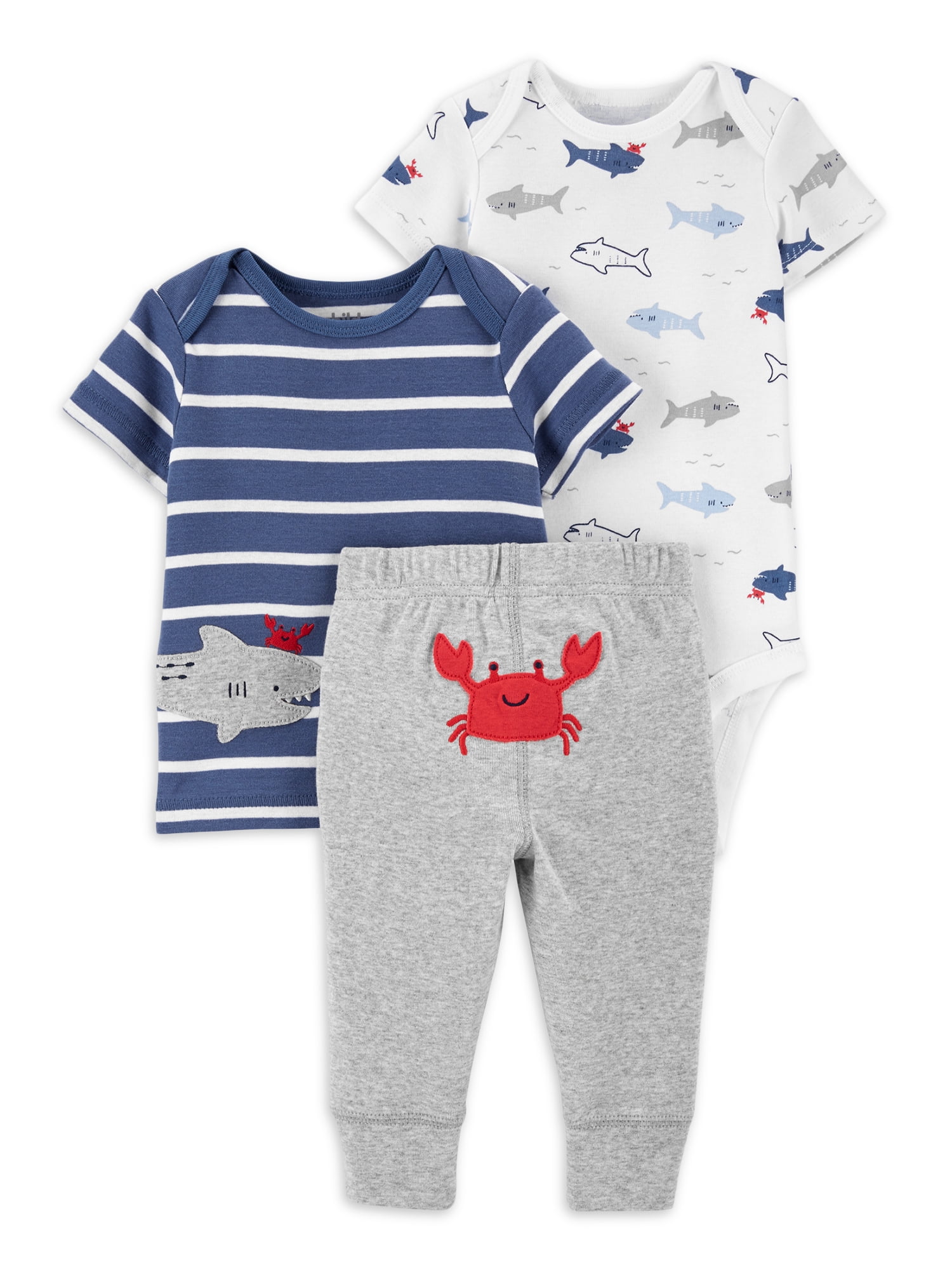 Hat+Bid Set Outfits Clothes 0-3M 5Pcs Newborn Infant Baby Girl Boy Shirt+Pants