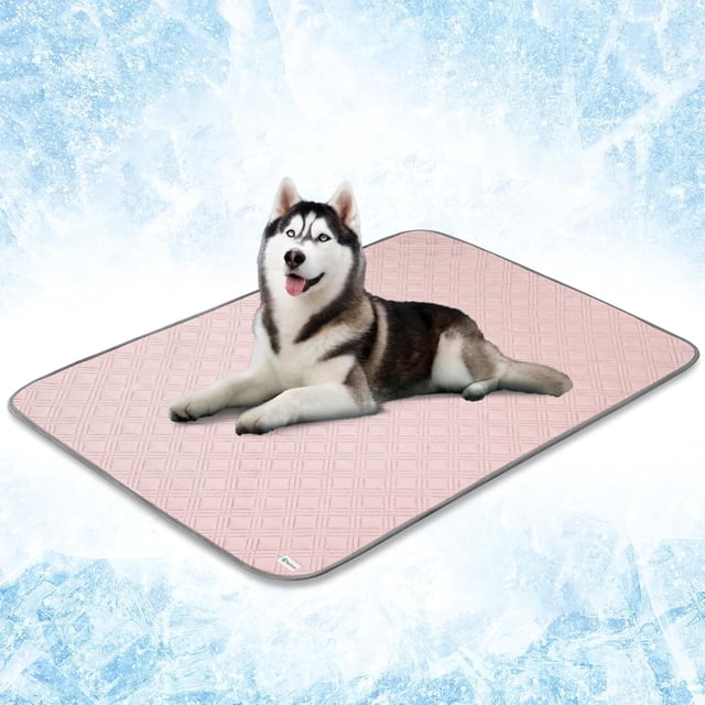 Tapis Rafraîchissant Imperméable pour Chien, Couverture Rafraîchissante Premium pour Animal de Compagnie pour Lit et Cage, Tapis Rafraîchissant Antidérapant d'Intérieur pour Chien pour Dormir, Grand Tapis de Canapé Q-MAX pour Chat, Rose, 60x80