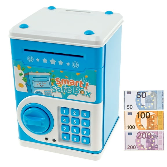 Children Piggy Bank Cute Kids Money Saving Box with Password and Toy Banknote Electronic Code Piggy Bank Auto Scroll Paper Money Saving Box for Kids Aged 3-12 Years Old