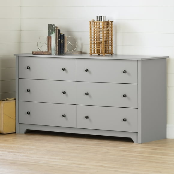South Shore Vito 6-Drawer Dresser for Adult, in Soft Gray
