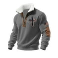 thumbnail image 4 of Christian Hoodies for Men,Quarter Zip Sweatshirt Men Cross Faith Pullover Lined Quarter Zip Stand Collar Golf Sweaters, 4 of 4