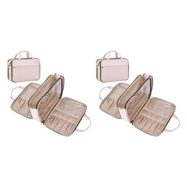 fastboy Voyagez avec Style - Trousse de Maquillage à la Mode et Durable Trousse de Maquillage Réutilisable pour Femmes Sacs de Rangement Rose 2 Ensembles