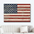 thumbnail image 2 of wall26 Canvas Print Wall Art United States Flag on Vintage Retro Wood Panels Pop Culture Cultural Digital Art Modern Art Traditional Colorful for Living Room, Bedroom, Office - 12"x18", 2 of 5