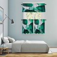 thumbnail image 6 of Abstract Stitching Kitchen Curtains Valances and Tiers Set of 3 White Green Curve Gradient Tier Curtains and Valance with Rod Pocket for Small Windows, 27.5"x36", 6 of 9