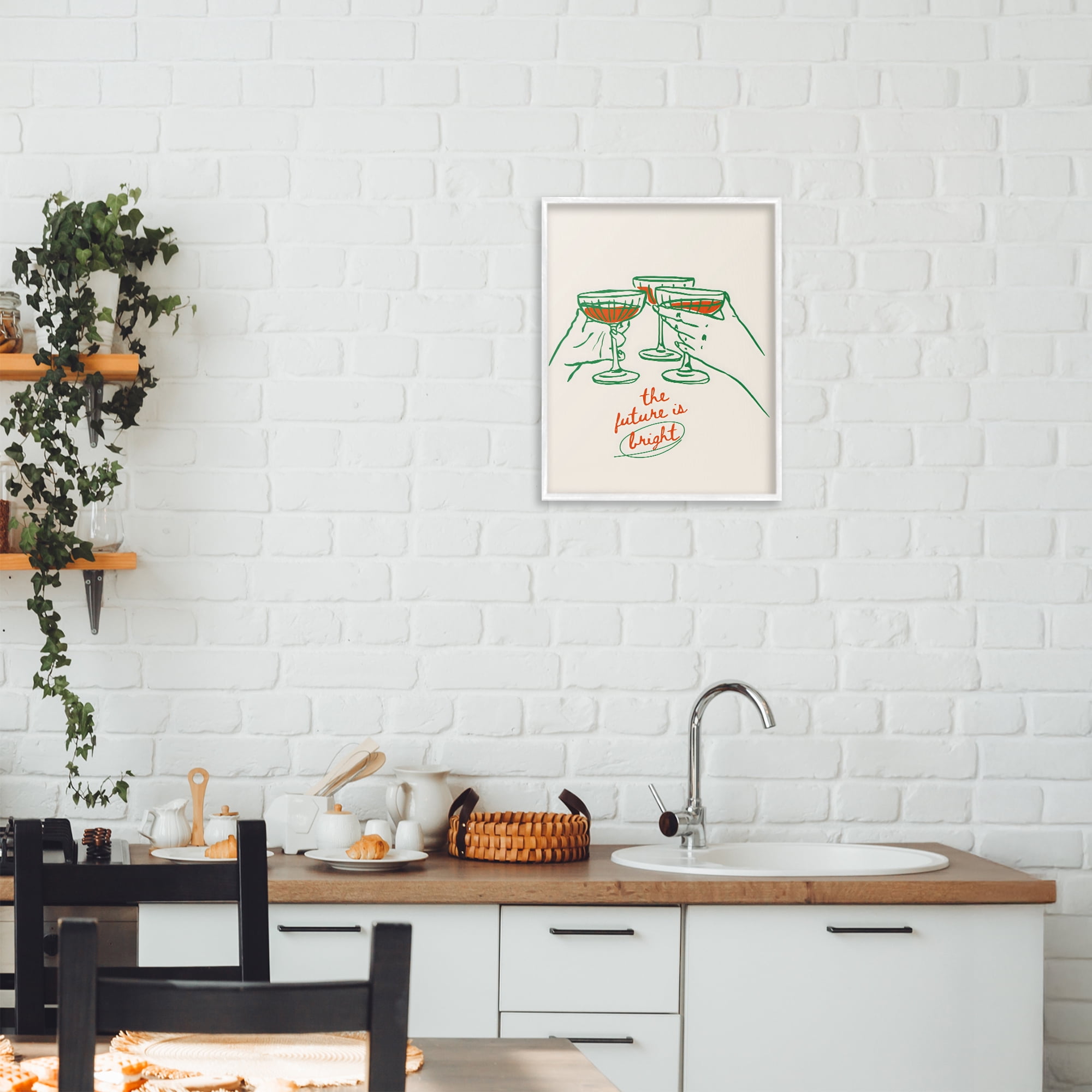 Stupell Industries The Future Is Bright Toast White Framed Giclee Art, design by The Prints Vibe