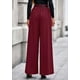 thumbnail image 5 of Pantalones PRETTYGARDEN Palazzo de Pierna Ancha con Cintura Elástica Vino Tinto Talla L, 5 of 8