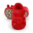 thumbnail image 5 of Girls Sneakers Sizes 0-6 Months Soild Colour Bowknot Princress Soft Sole Floor Barefoot Non Slip First Walkers Prewalker Red Baby Shoes, 5 of 7