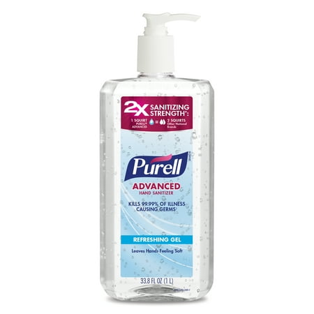 (Pack of 2) PURELL Advanced Hand Sanitizer Refreshing Gel, Clean Scent, 1 L