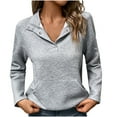 thumbnail image 2 of Tawop Womens Sweatshirts Women Tops Sweatshirt Long Sleeve Solid Casual Gray M, 2 of 4
