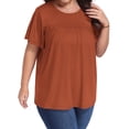 thumbnail image 2 of OutfitShow Plus Size Womens Tops Crew Neck Casual Tunic Short Sleeve Shirts Floral Blouses Loose Summer Tops, 2 of 7