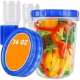 thumbnail image 1 of contenedores para alimentos, juego de 10 recipientes para alimentos delicatessen con tapa, 1000 ml almacenamiento hermético de alimentos, recipientes para preparar comidas con tapa reutilizables, 1 of 4