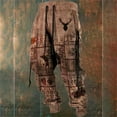 thumbnail image 2 of Bibifish Mens Fall Retro Washed Drawstring Elastic Waist Oversized Sweatpants Casual Graphic Print Outdoor Sports Jogger Pants With Pockets, 2 of 4
