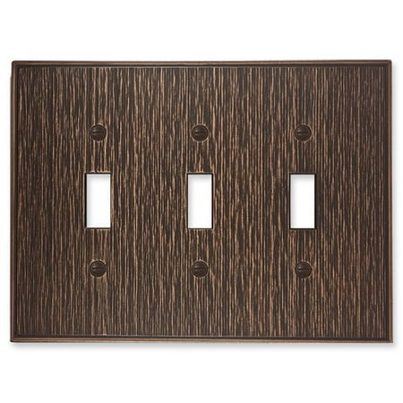 Questech Twill Decorative Metal Triple Toggle Light Switch Questech Twill Decorative Metal Triple Toggle Light Switch