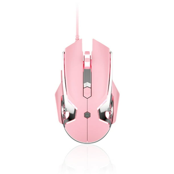 USB LED Ratón con cable RGB Computadora para juegos programable Operación de precisión Ratones PC para el hogar Computadora portátil Accesorios electrónicos Niños Adolescentes Rosa seitruly EL005261-02B