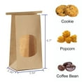 BagDream 50Pcs Brown Bakery Bags with Window, 3.54x2.36x6.7 inches