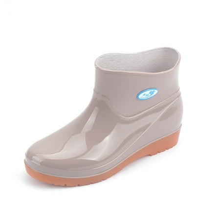 

Tepsmf Rain Womens Winter Boots Leisure Women s Low-Heeled Round Toe Shoes Waterproof Middle Tube Rain Boots