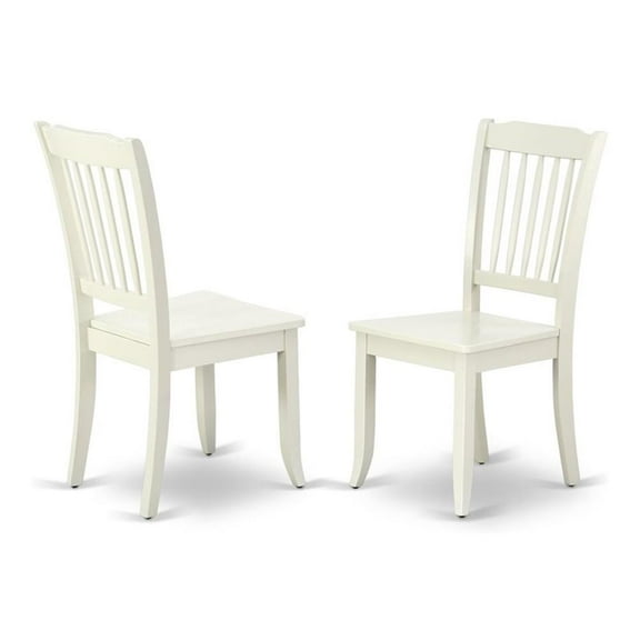 Atlin Designs 11" Wood Dining Chairs in Linen White (Set of 2)