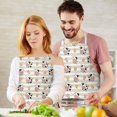 thumbnail image 3 of Beige Cow Flower Pattern Apron-Garden Aprons for Women with Pockets-Cotton Linen Waterproof Kitchen Cooking Gardening Aprons Adjustable for Kitchen,Cooking,BBQ and Salon 33x27 Inch, 3 of 7