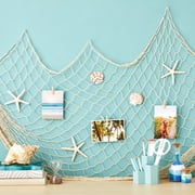 Natural Fishing Net Decorations, Nautical Wall Decor for Birthday Party, Baby Shower, Pirate Party, Hawaiian Luau, Ocean-Theme Events (79x60 in.)