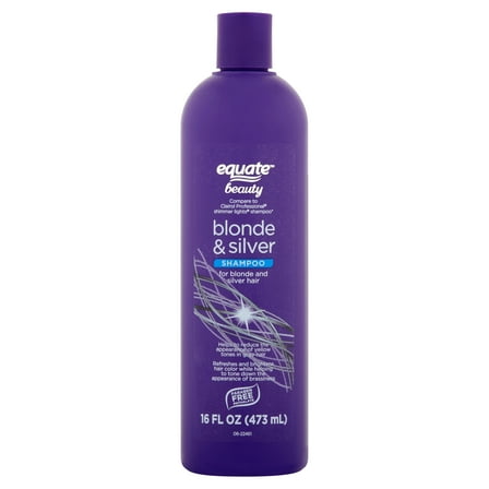 Equate Blonde & Silver Shampoo for Hair Care of Blonde and Silver Hair, 16 fl oz, Compare to Clairol Professional® Shimmer Lights® Shampoo