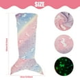 thumbnail image 4 of Toorise Kids Mermaid Tail Blanket Luminous Mermaid Blanket Flannel Mermaid Toy Colorful Snuggle Blanket Sofa Blanket Mermaid Sleeping Bag with Double Stitching for Girl 3 to 6 Years All Seasons, 4 of 10