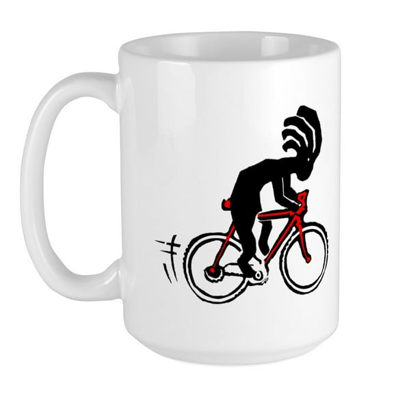 CafePress - Kokopelli Bicycle Large Mug - 15 oz Ceramic Large Mug