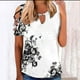 thumbnail image 2 of Moda para mujer Tops Printe Casual Loose Fit Camisetas Blusa Estampado O-cuello Camisa Pompotops hfajkhk128759, 2 of 5