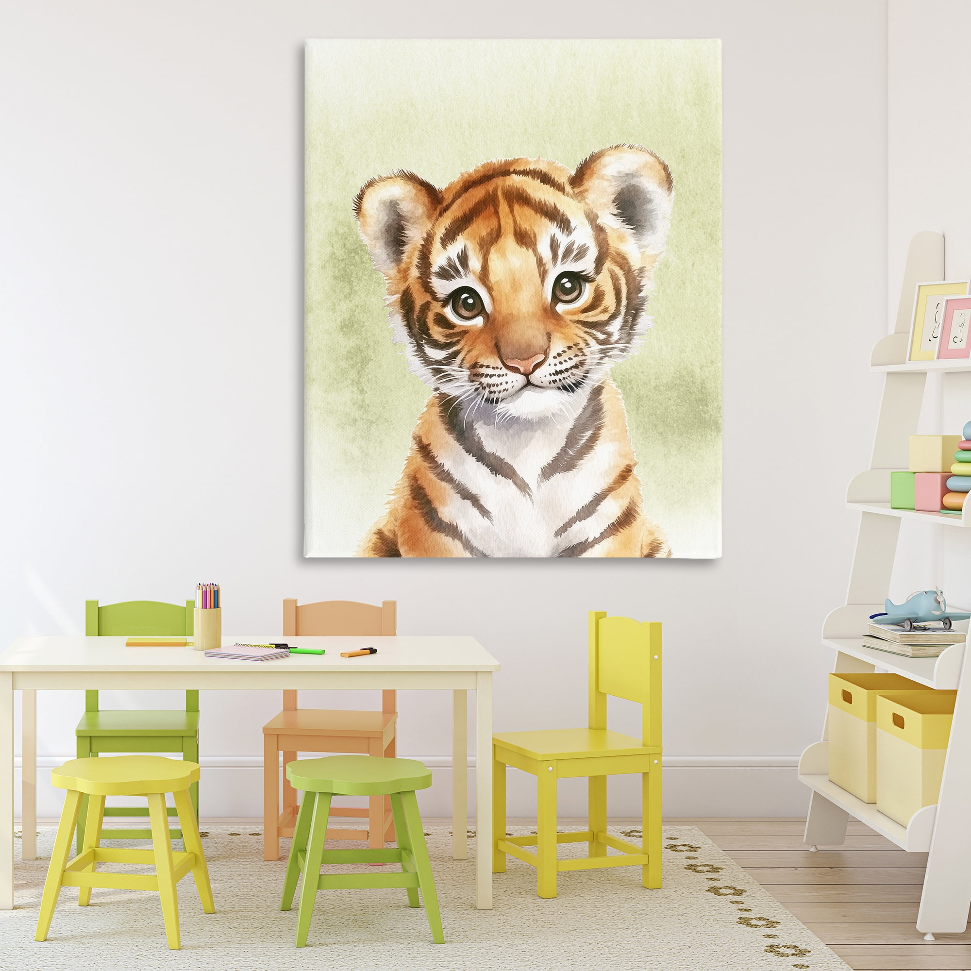 Stupell Industries Jungle Friends Baby Tiger Canvas Wall Art, design by Christine Simpson Art