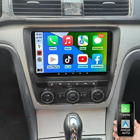 Gsuatey Car Radio for VW Passat NMS 2012-2014 with Wireless Carplay and Android Auto, 7 inch IPS Touchscreen Stereo DSP FM Bluetooth WiFi GPS SWC Backup Camera