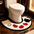 thumbnail image 5 of Toilet Rugs U Shaped Washable – 26" x 15" Plush Fur Bath Mat, Non Slip Absorbent for Bathroom Floor, 5 of 8