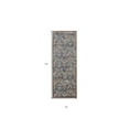 thumbnail image 6 of HomeRoots 10' Blue Orange And Ivory Floral Power Loom Runner Rug With Fringe, 6 of 8
