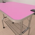 thumbnail image 4 of 36" Folding Dog Grooming Table - Stainless Steel Frame with Rubber Mat, Adjustable Arm, and Clamps - Pink, 4 of 12