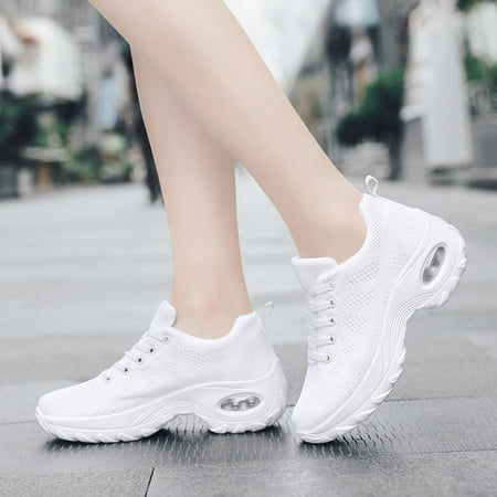 

Casual Shoes Fashion Women Mesh Casual Shoe Thick Bottom Rocking Shoe Student Working Sneaker