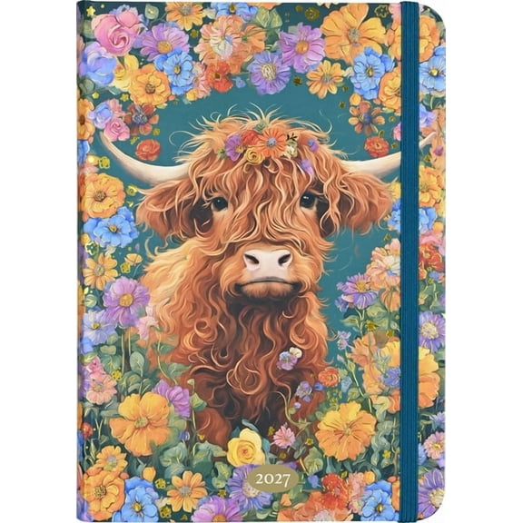 2027 Highland Cow Weekly Planner (16 Months, Sept 2026 to Dec 2027), (Paperback)