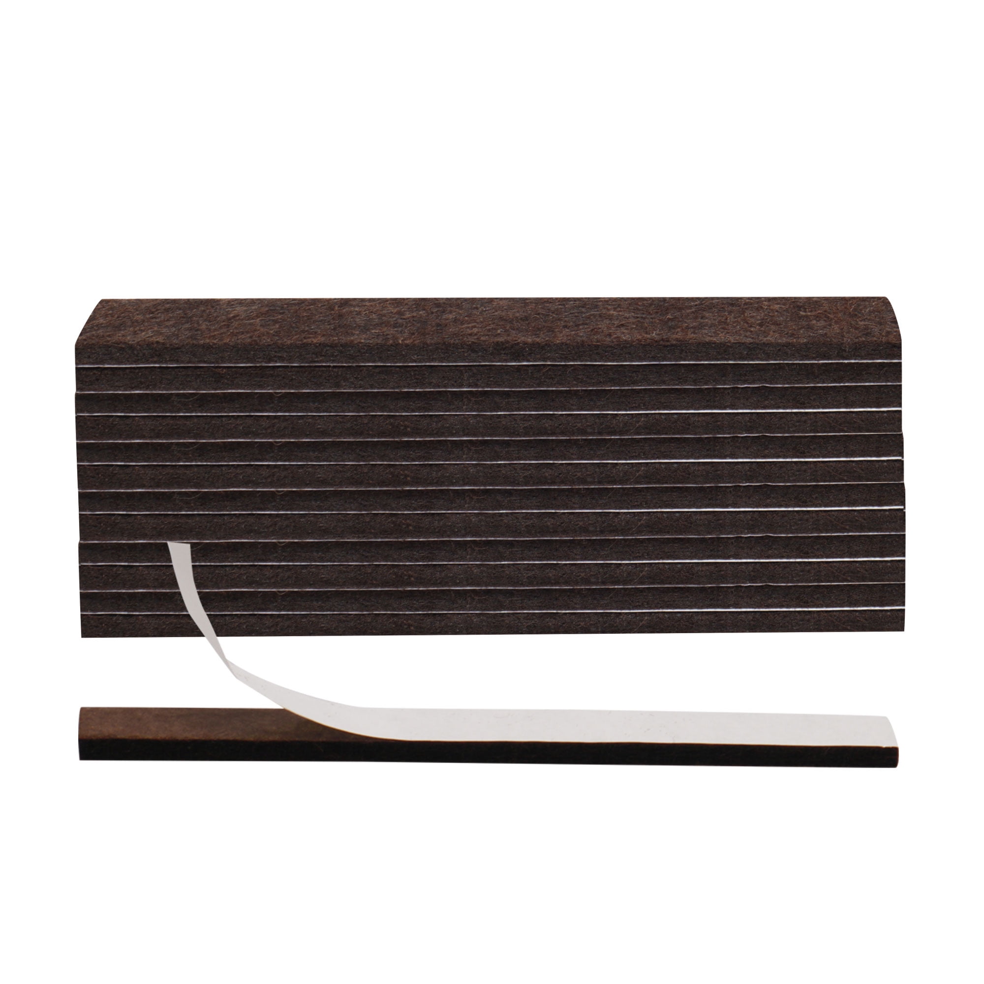 12pcs Felt Pads Rectangle 5 7/8" x 1/2" Selfstick for Furniture Brown