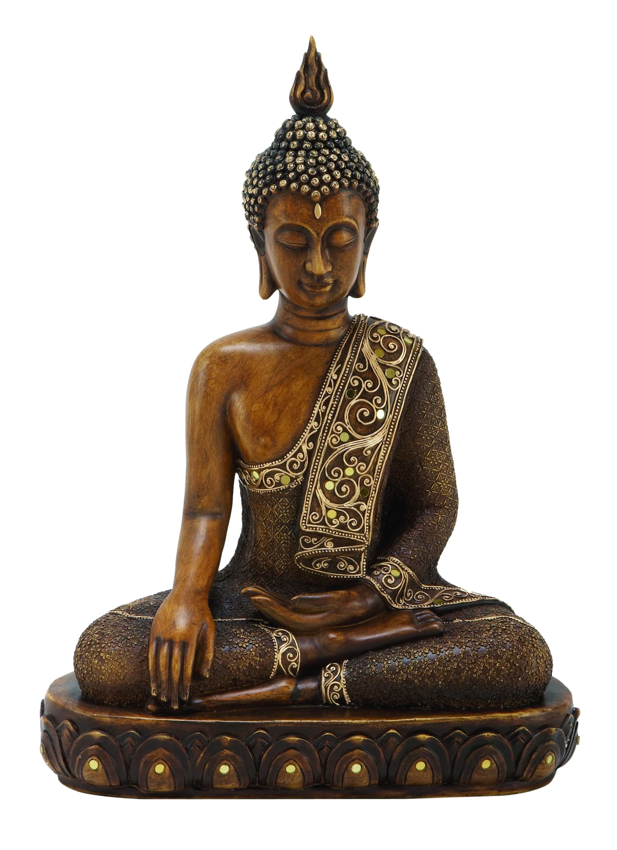 DecMode Indoor Polystone Buddha Eclectic, Sculpture, Brown Walmart