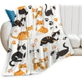 thumbnail image 2 of Cute Cat Blanket Cat Gifts for Cat Lovers Soft Cozy Cartoon Cat Plush Throw Blanket Super Warm Fleece Fuzzy Bedding Blanket for Kids Girls Boys Women Bed Decor Stuff 50" 60", 2 of 6