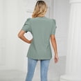 thumbnail image 6 of Askfv Women's T Shirts V Neck Puff Sleeve Summer Shirt Tops Casual Tshirts, 6 of 6