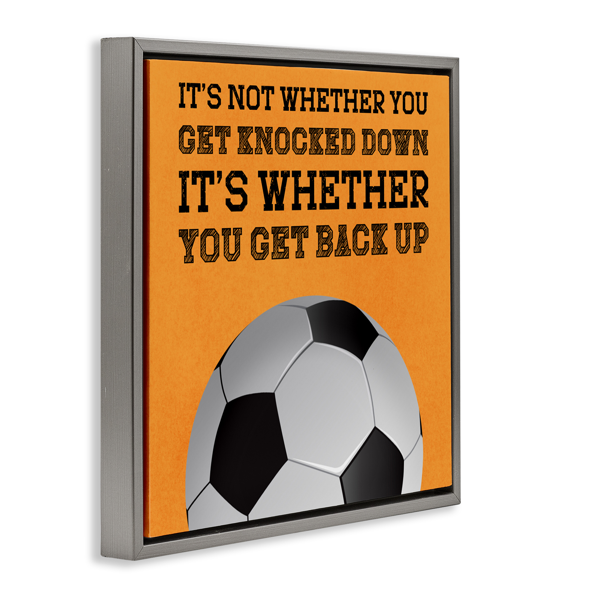 Whether You Get Back Up Gray Framed Floater Canvas Wall Art, design by Marcus Prime