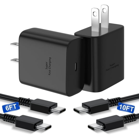 Compatible for Samsung Charger USB-C Fast Charging with 6ft&10ft Type C Cable 45W Wall Charger Compatible for Samsung Galaxy S23 Ultra S24 Ultra/S22/S21/Z Fold 5/Z Flip 5,Galaxy Tab S8/S7