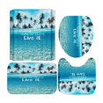 thumbnail image 2 of Ensembles de Salle de Bain avec Rideau de Douche et Tapis Rideaux de Douche d'Automne pour Salle de Bain Ensembles avec Tapis Déco de Salle de Bain Brun Clair 4 Pcs Incluses 12 Crochets, 2 of 8